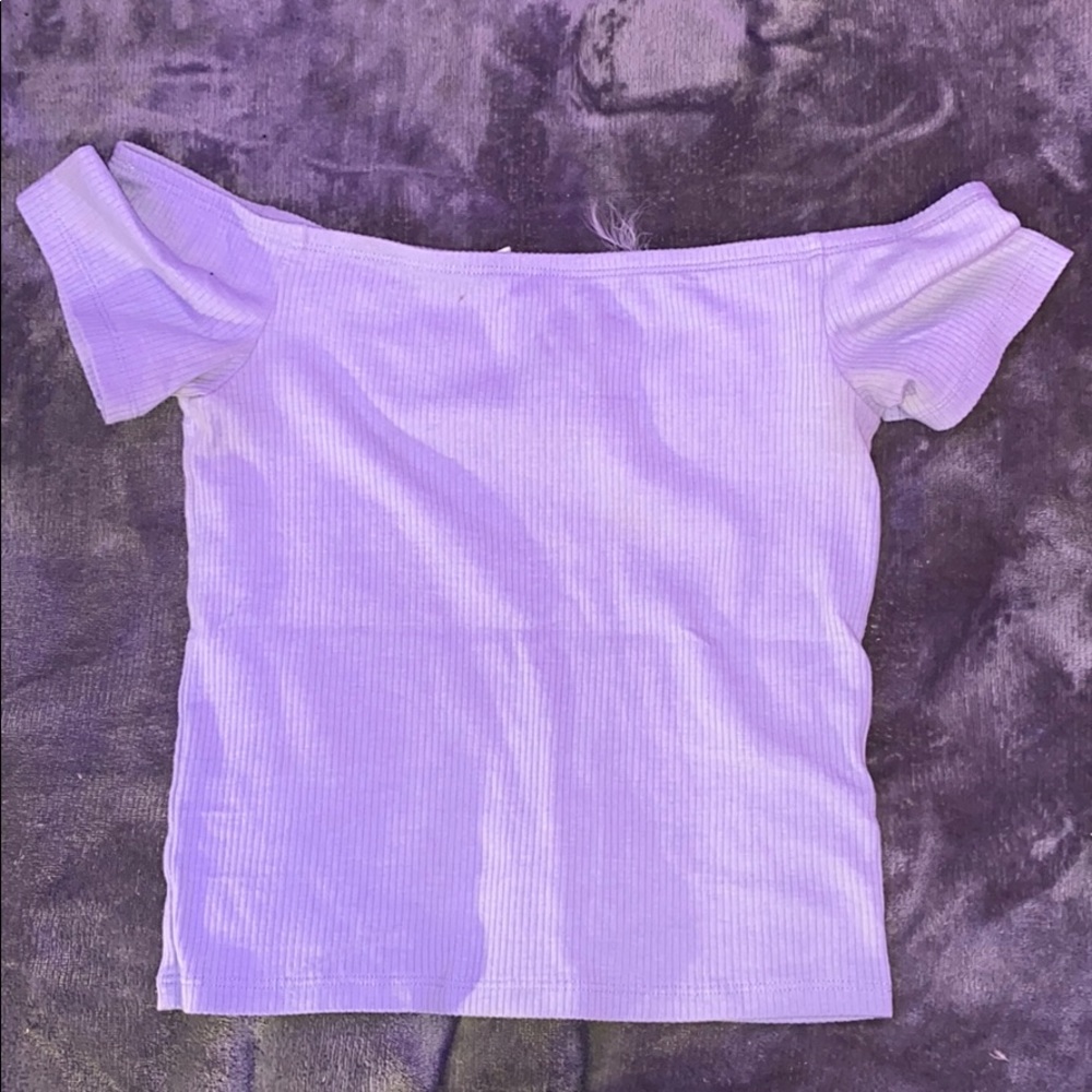 light blue rubbed crop top